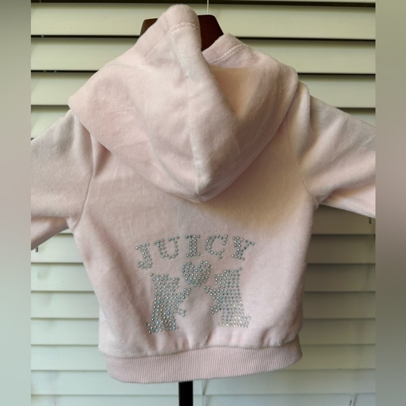 OG Juicy Couture Light Pink Kids Zip-Up Hoodie with classic dog embroidered - Picture 7 of 9